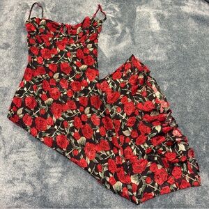 Commense Bulgarian Roses Floral Cami Maxi Dress Small NWT Long Slip Dress